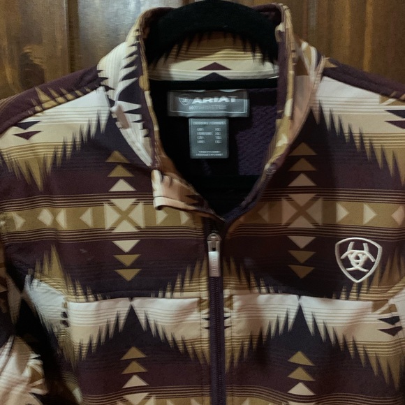 Ariat Women's Geometric Pattern Jacket - Brown and Cream - Picture 3 of 10